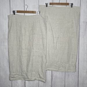 Pottery Barn 100% Linen Hemstitch Standard Pillowcases 32x20 - Set of 2